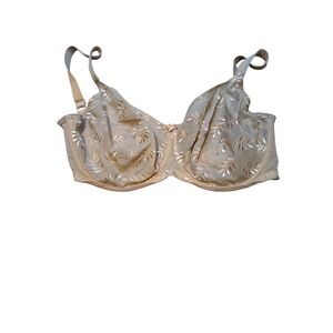 Panache Tango Balconnet Bra 3251 Beige Leaf Embroidered Sheer Mesh 34HH